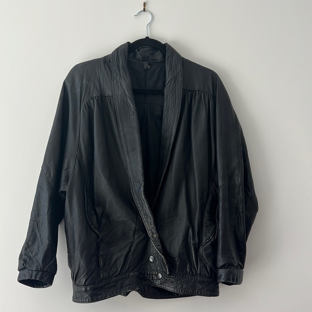 Vintage Leather Bomber Jacket